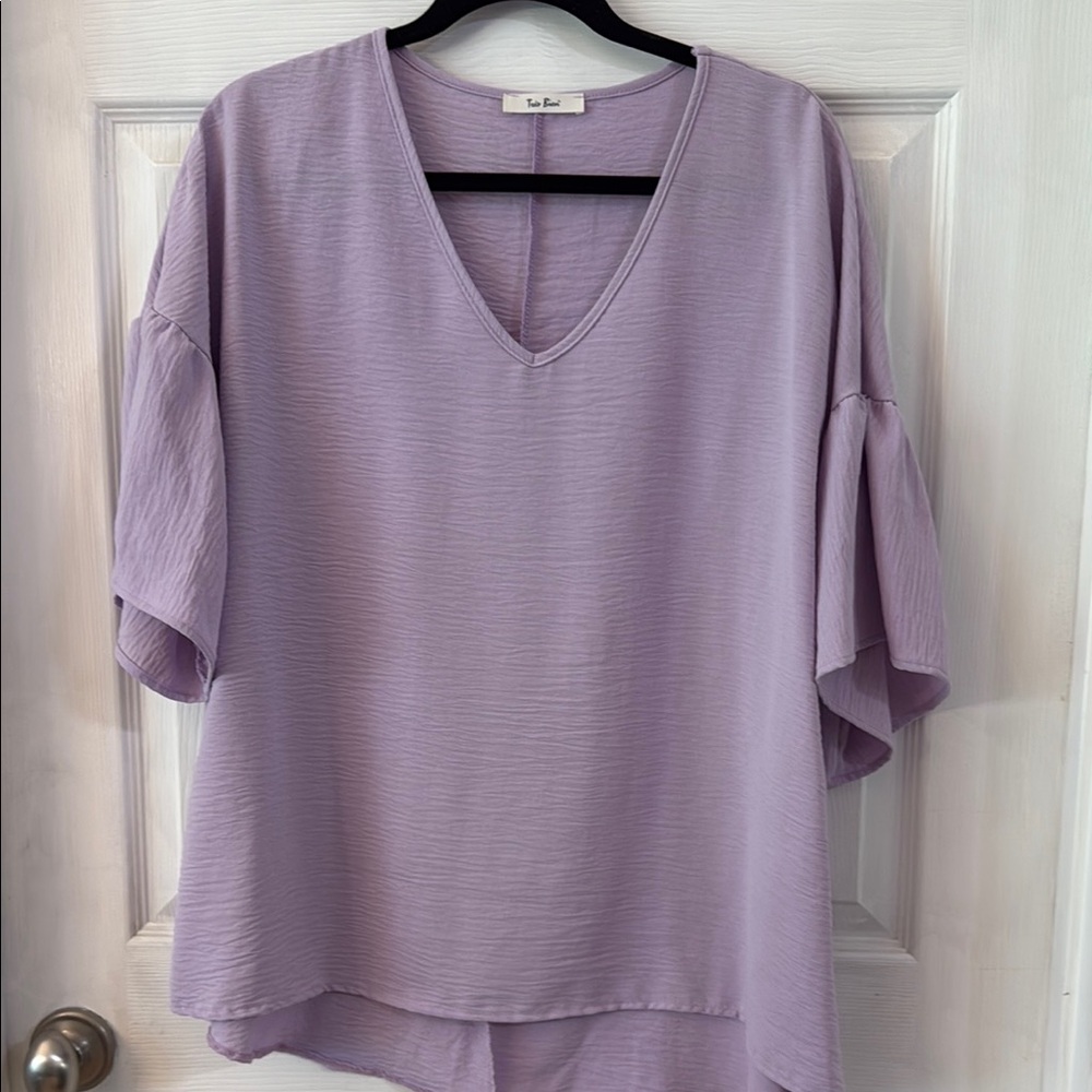 Lavender V-Neck Women's Top